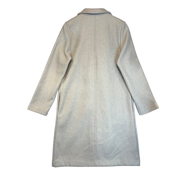 ZARA‎ Long Cream Beige Lapel Collar Coat Classic Staple Neutral Soft Medium - Picture 7 of 12